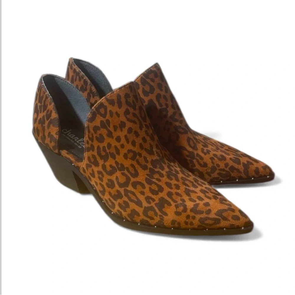 Charles David‎ Parson Camel Leo Leopard Silky Microsuede Size 6.5 New MSRP $160